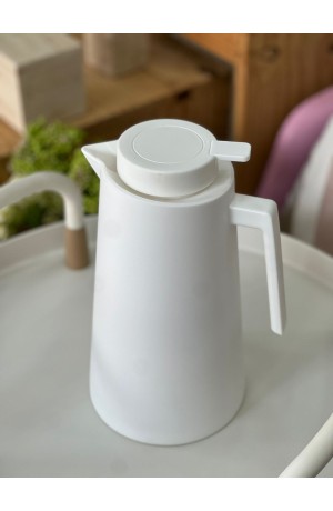 Garrafa Térmica de Plástico Branca - 1L