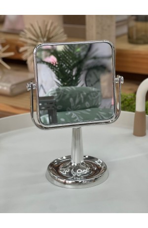 Espelho Quadrado de Mesa c/ Moldura de Termoplástica - 15cm x 21,5cm