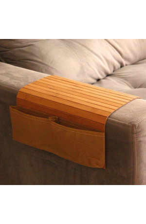 Esteira de Bambu c/ Suporte p/ Sofa - 40cm X 29cm X 1cm