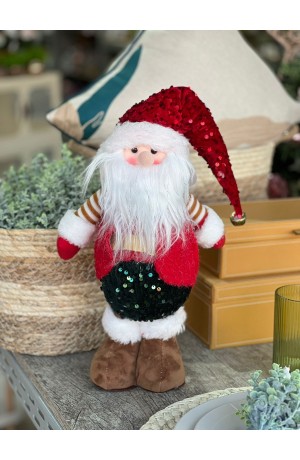 Boneco Papai Noel de Natal com Sino no Gorro Mod 2