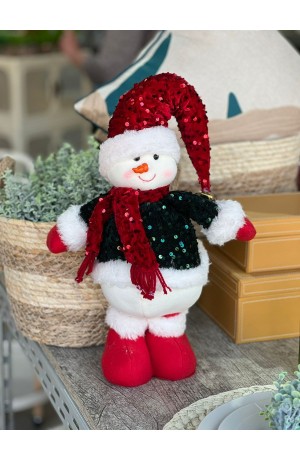 Boneco de Neve de Natal com Sino no Gorro Mod 1