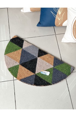 Tapete Capacho em Fibra de Côco Meia Lua - 33cm X 60cm