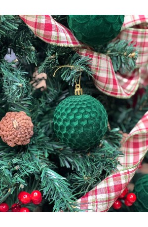 Bola de Natal Camurça Alto Relevo Mod 1