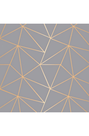 Papel de Parede Autoadesivo Zara Cinza c/ Dourado - 5m X 45cm