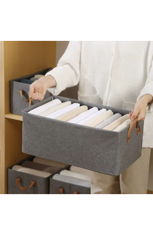 Cesto Organizador Multiuso Cinza  - 47cm X 28cm X 19.5cm