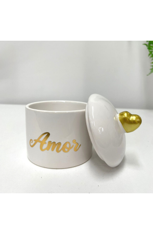 Porta Joia Branco com Tampa