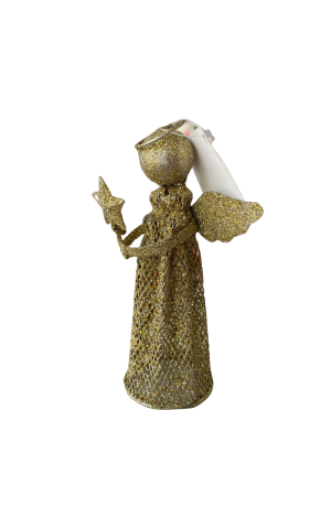Enfeite Anjo de Metal Dourado 16cm