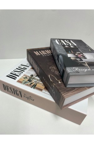 Caixa Livro Decorativa com 3 Peças - Desing Rústico