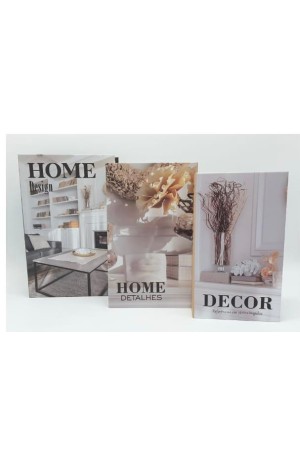 Caixa Livro Decorativa com 3 Peças - Home Design Preta