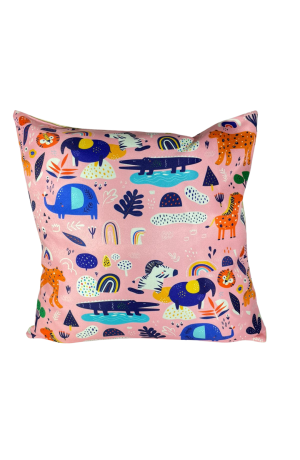 Capa de Almofada Animais Infantil -  Rosa