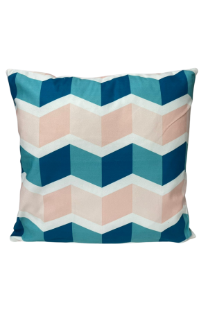 Capa de Almofada Desenhos Geometricos Coloridos em Suede 42x42cm