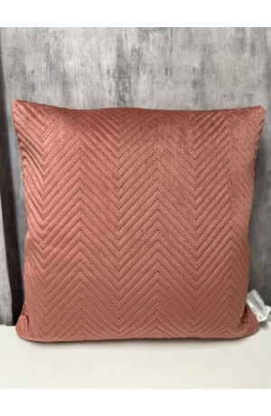 Capa de Almofada Rosa Estampa Zigzague Chenille 42cm