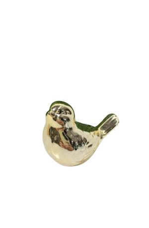 Enfeite Passaro Dourado 10cm