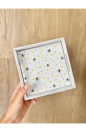 Bandeja em MDF com Azulejo Abelha