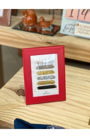 Porta Retrato Vermelho de Plástico 10x15cm