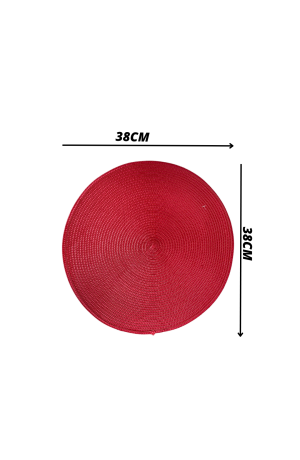 Jogo Americano Vermelho em PVC - Redondo