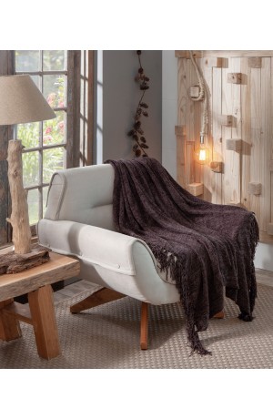 Xale/Manta Marrom Para Sofá