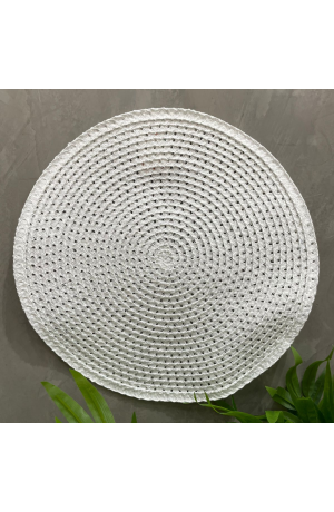 Jogo Americano Branco Redondo de Plástico 38cm