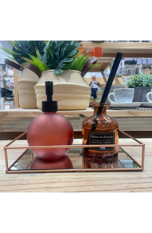 Porta Sabonete Liquido de Vidro Terracota 400ml